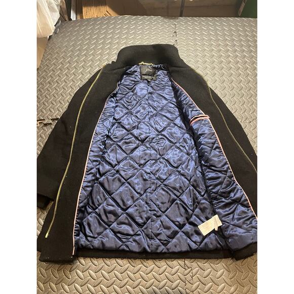 J. Crew Petite Lodge Coat Italian Stadium Cloth Wool Black K0897 Jacket Women 4P - Picture 5 of 10